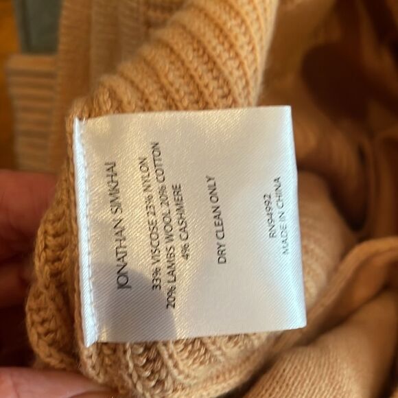 NEW Jonathan Simkhai nina wool cashmere blend ribbed joggers in butterscotch - Picture 11 of 16